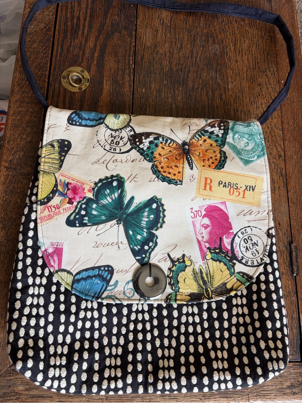 Goldfish by JessicaJoy Butterfly Print Crossbody Bag in Multi-Color